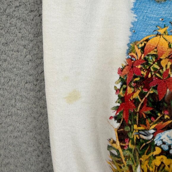 Vintage Covered Bridge Festival Sweatshirt Men's Medium White Indiana Crewneck - Picture 8 of 13